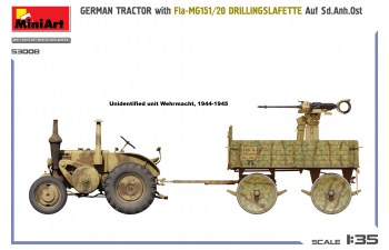 Сборная модель LANZ Bulldog 4016 With Mg151/20 And Military Trailer