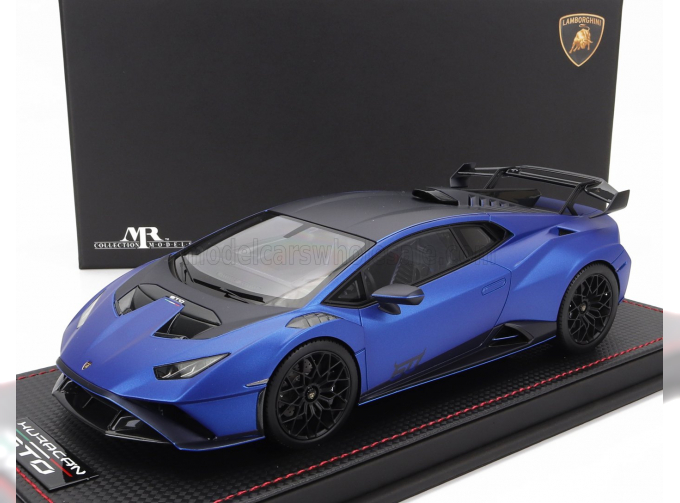 LAMBORGHINI Huracan Sto Lp640-2 (2021) - Con Vetrina - With Showcase, Blu Aegeus - Matt Blue