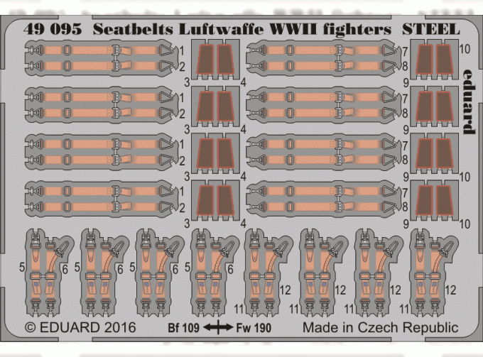 Фототравление Ремни Luftwaffe WWII СТАЛЬ