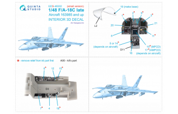 3D Декаль интерьера кабины F/A-18C late (Hasegawa) (Малая версия)