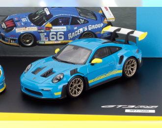 PORSCHE Set 2x 911 996 Gt3 Rs №66 Racing 2002 + 911 992 Gt3 Rs Coupe (2023), blue