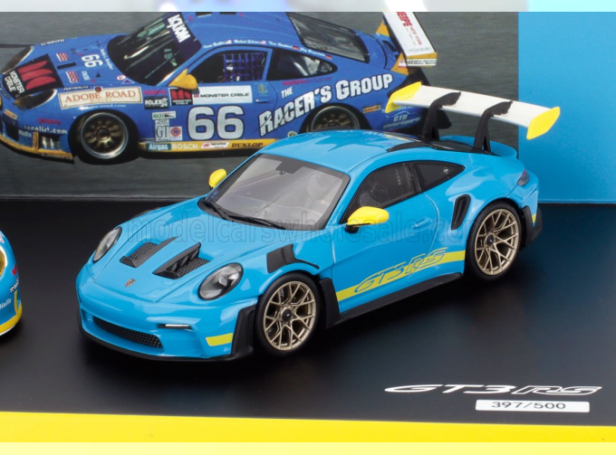 PORSCHE Set 2x 911 996 Gt3 Rs №66 Racing 2002 + 911 992 Gt3 Rs Coupe (2023), blue