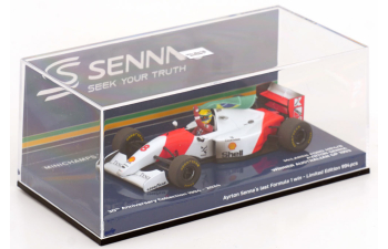 McLAREN F1 Ford Mp4/8 V8 Team Marlboro №8 Winner Australian Gp With Flag Dirty Version (1993) Ayrton Senna, White Red