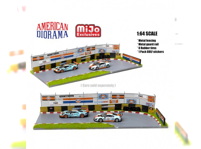 ACCESSORIES DIORAMA GULF RACE TRACK, LIGHT BLUE ORANGE