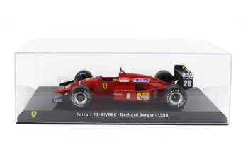 FERRARI F1 87/88c N 28 Season (1988) Gerard Berger - Con Vetrina - With Showcase, Red Black