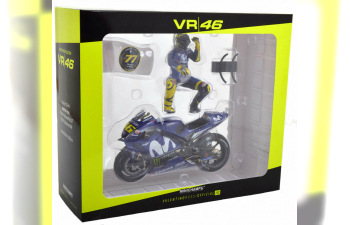 YAMAHA YZR-M1 - MOVISTAR YAMAHA - VALENTINO ROSSI - MOTOGP CATALUNYIA 2018 - W/ FIGURINE W/ FLAG