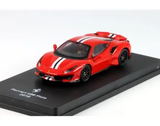 FERRARI 488 Pista (2018) - Con Vetrina - With Showcase, Rosso Corsa 322 - Red