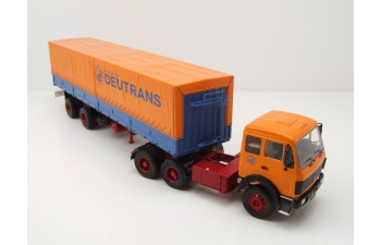 MERCEDES-BENZ NG 2232 Truck With Trailer Deutrans 1980, orange / blue