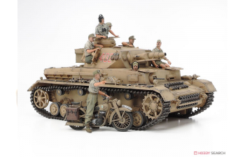 Сборная модель German Tank Panzerkampfwagen IV Ausf.F & Motorcycle Set "North Africa"