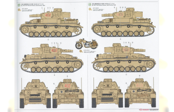 Сборная модель German Tank Panzerkampfwagen IV Ausf.F & Motorcycle Set "North Africa"