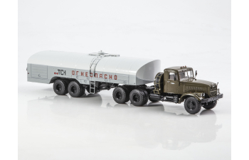 Топливозаправщик КРАЗ-258Б1 с полуприцепом ТЗ-22, хаки / серый
