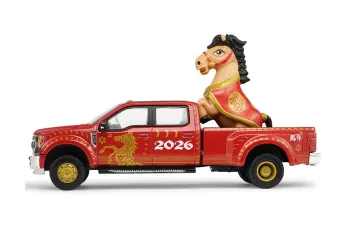 FORD F-450 Chinese Zodiac 2026 Year of the Horse with Horse Accessory (2022), red