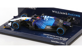 WILLIAMS F1 Fw43b Mercedes M12 Eq Power+ Team Williams Racing N 63 2nd Belgium Gp 2021 George Russel, White Light Blue