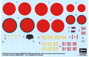Сборная модель палубный штурмовик Aichi B7A2 Ryusei Kai «752-я авиагруппа производства 21-го авиационного завода» (Limited Edition)