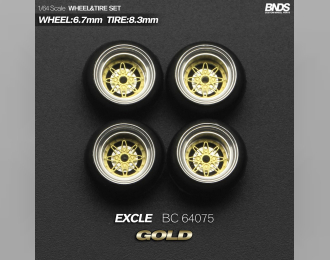 Excle Alloy Wheel & Rim set, gold/chrome