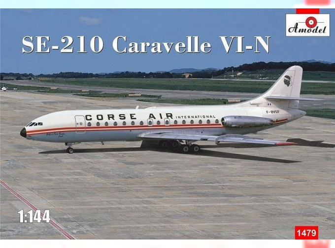 Сборная модель Французский пассажирский самолет Sud Aviation Caravelle VI-N