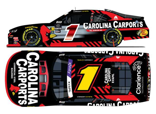 Chevrolet #1 Carson Kvapil * Carolina Carports*, various 2025