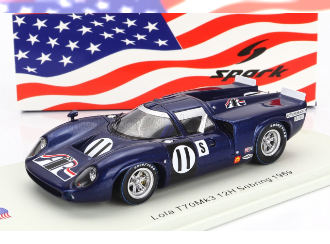 LOLA T70 Mkiii N 11 12h Sebring (1969) L.Motschenbacher - E.leslie, Blue