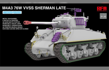 Сборная модель танк M4A3 76W VVSS Sherman поздний, стандартная версия