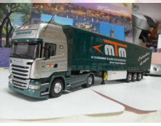 SCANIA R500 STREAMLINE TOPLINE с полуприцепом MTM 2014, silver