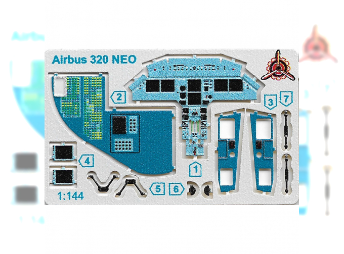 Фототравление Airbus A320 Neo, интерьер кабины пилотов