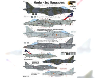 Декаль Harrier - 2nd Generations (USA, Spain, Italy, UK - 4 Markings)