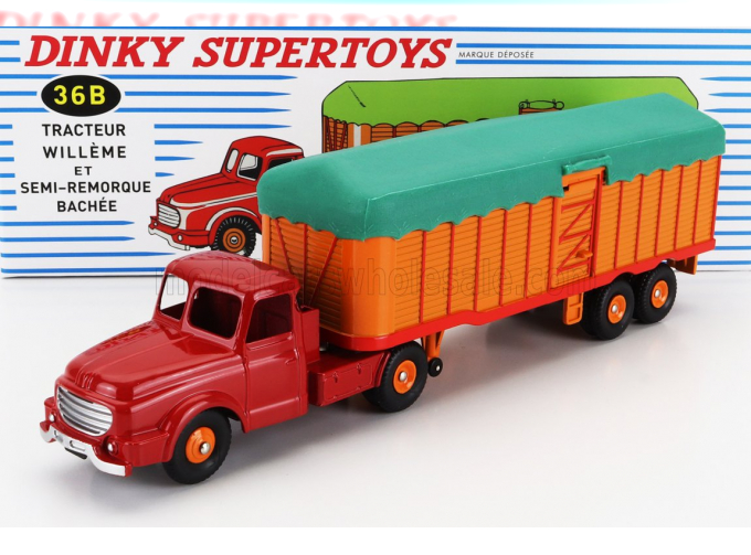 WILLEME Tractor Truck + Semi-remorque Bachee 1960, Red Orange Green