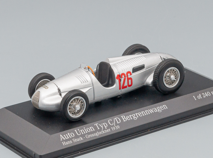 AUTO UNION F1 Type C/d Bergrennwagen №126 2nd Austrian Gp (1939) J.h.stuck, Silver