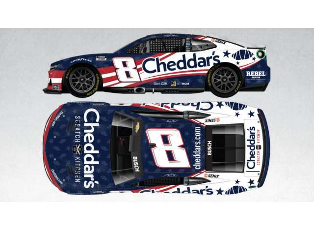 Chevrolet Camaro #8 Kyle Busch *Cheddar`s Salutes*, blue/red/white 2025