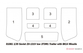 Сборная модель Советский ЗИL-131V с прицепом 2Т3М1 с ракетой 8К14