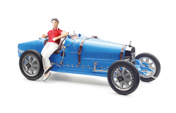 Bugatti T35, "Bright Blue" Livery With a Female Racer Figurine, Limited Edition 600