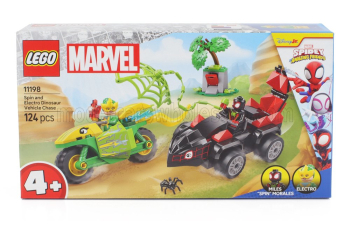 Сборная модель Lego Marvel - Spin And Electro Dinosaur Vehicle Chase - 124 штук