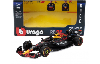RED BULL F1 - Set 12x - Espositore - Display Stand - Rb21 Team Oracle Red Bull Racing №1 Season (2025) Max Verstappen + №22 Yuki Tsunoda, Blue Yellow Red