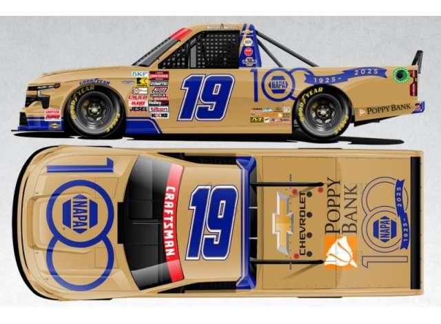 Chevrolet Silverado #19 Daniel Hemric *NAPA 100th Anniversary*, blue/brown 2025