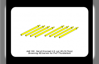 Set of 8 turned cal .50 (12,7mm) U.S. Browning M2 barrels for P- 47 Thunderbolt