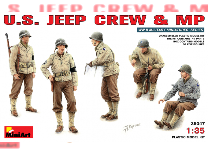 Сборная модель Фигуры U.S. JEEP CREW & MP