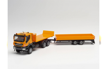 Iveco Trakker 6×6 Valník s Přívěsem Lowboy, yellow