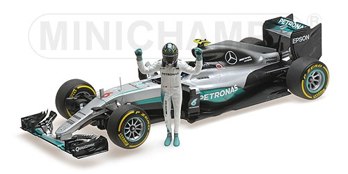 MERCEDES AMG PETRONAS F1 TEAM - F1 W07 HYBRID - ROSBERG - WORLD CHAMPION 2016 - W/ FIGURINE