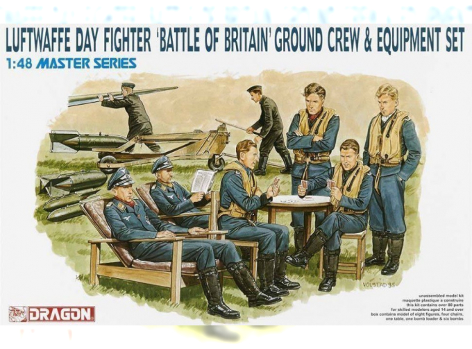 Сборная модель Luftwaffe day fighter Battle of Britain ground crew & equipment set