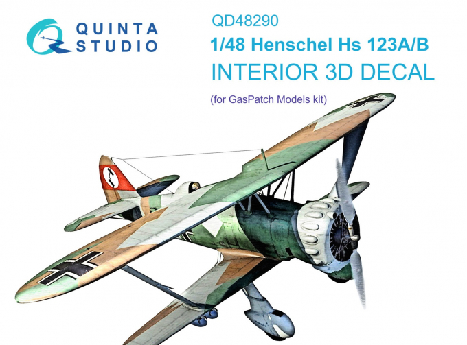 3D Декаль интерьера кабины Henschel Hs 123A/B (GasPatch models)