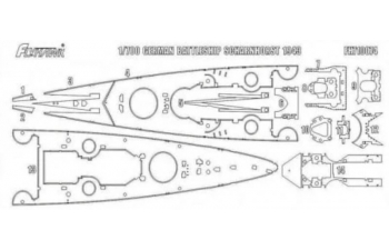 German Battleship Scharnhorst 1943 Wooden Deck