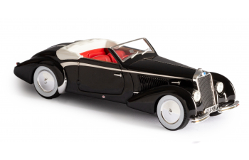 DELAGE D6-70 cabriolet top down (1939) , black