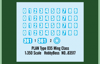 Сборная модель Китайская ДЭПЛ PLAN Type 035 Ming Class