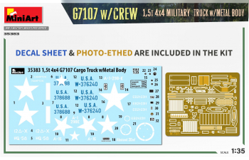 Сборная модель Американский G7107 4X4 1,5 т армейский грузовик (металлический кузов) с военнослужащими