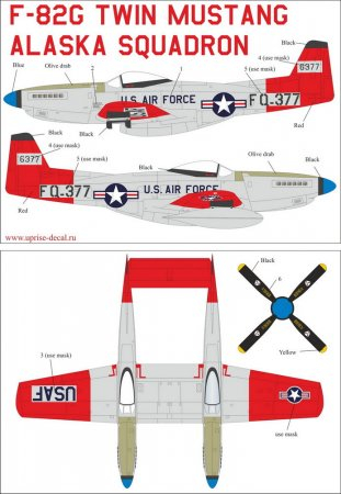 Декали для F-82G Twin Mustang Alaska + маски