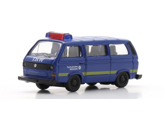 VOLKSWAGEN T3 MINIBUS THW POLICE (1983), blue
