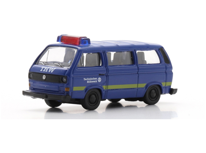 VOLKSWAGEN T3 MINIBUS THW POLICE (1983), blue