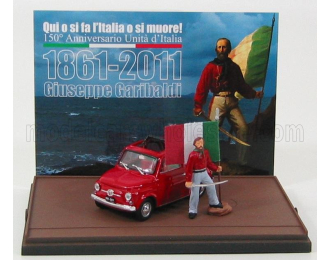 FIAT 500 Giuseppe Garibaldi - Lo Sbarco Delle 1000 500 Rosse A Marsala 11 Maggio (1960) - 150th Anniversario Unita' D'italia 1861-2011, Red