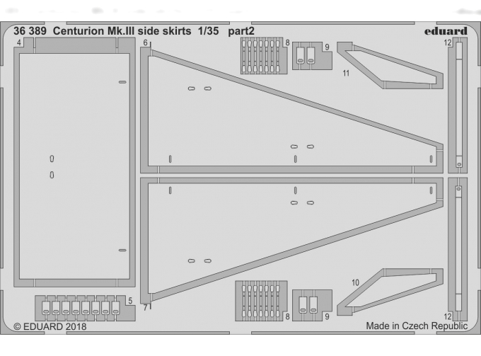 Фототравление для модели Centurion Mk. III side skirts