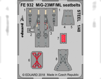 Фототравление для модели MiG-23MF/ ML seatbelts STEEL